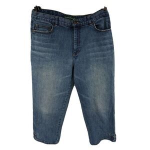 Lauren Jeans‎ Co. Ralph Lauren Jeans Crop Capri Blue 100% Cotton Denim